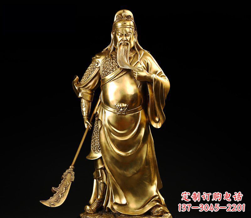 信阳武圣握刀关公铜雕
