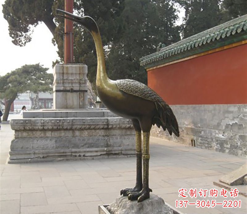 信阳仙鹤动物铜雕 (2)