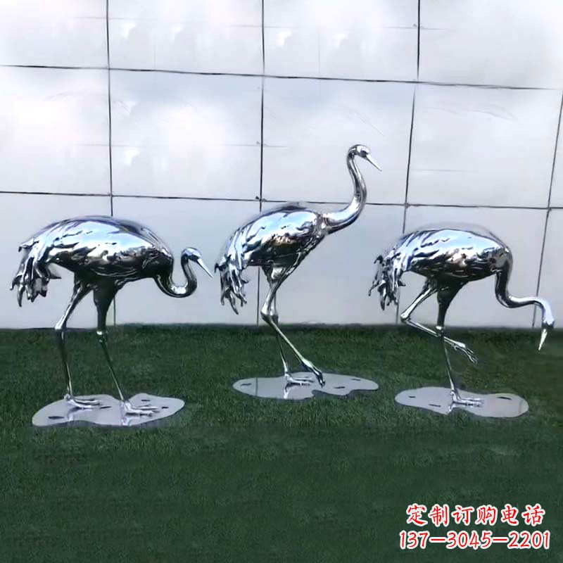 信阳仙鹤镜面不锈钢雕塑