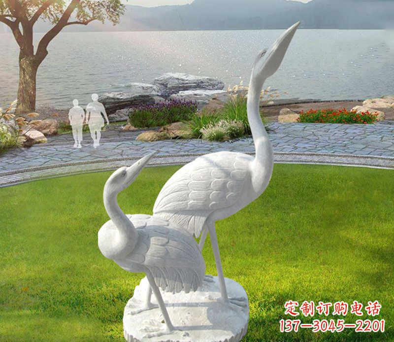 信阳仙鹤石雕公园动物雕塑