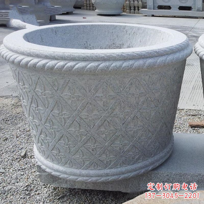 信阳现代石雕花盆雕塑