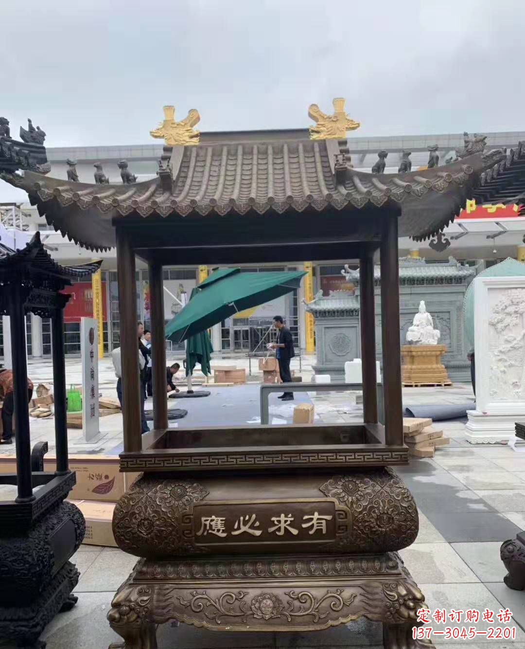 信阳香炉铜雕户外摆件寺庙景观雕塑
