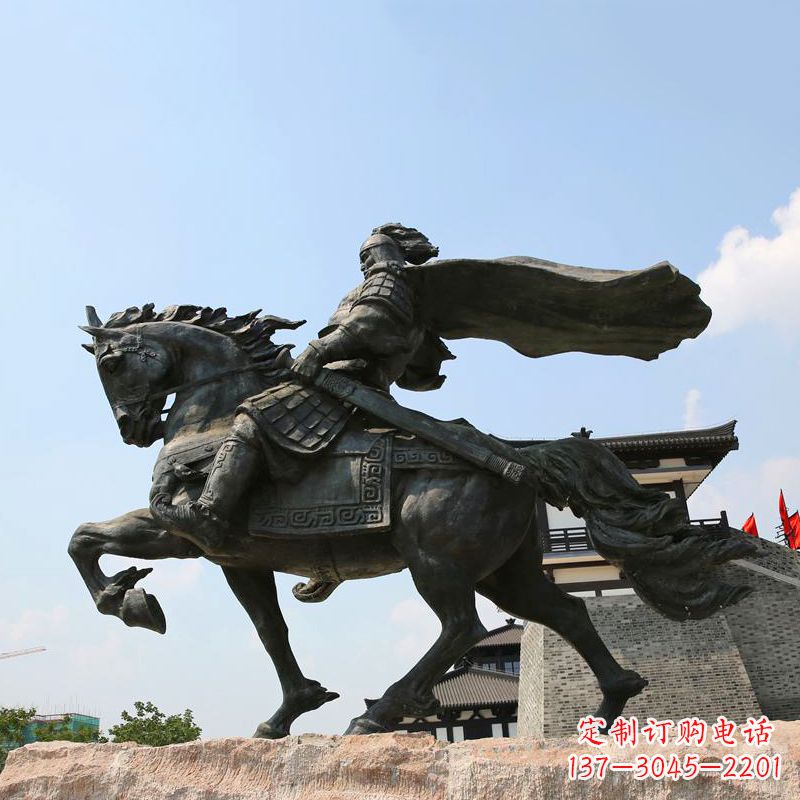 信阳项羽骑马铜雕景观雕塑-景区景点历史名人西楚霸王雕像