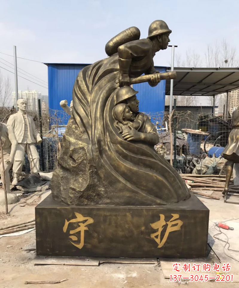 信阳消防员铜雕112