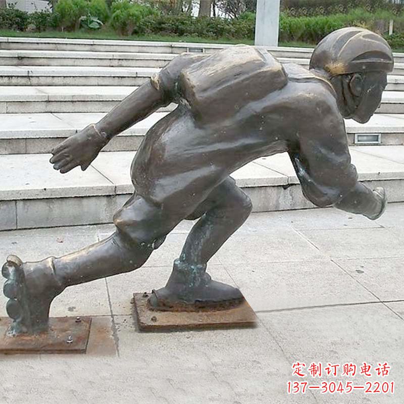 信阳小孩滑旱冰广场人物运动雕塑