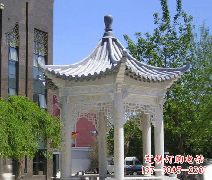 信阳小区景观大理石凉亭