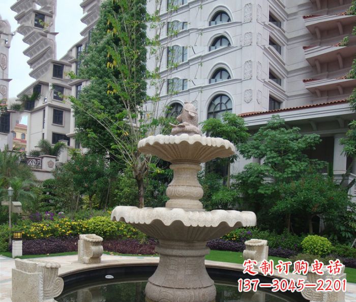 信阳小区景观大理石鲤鱼喷泉石雕