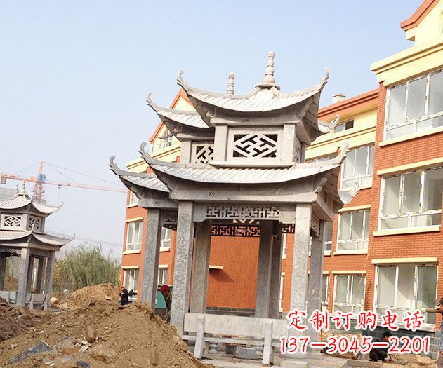信阳小区景观大理石凉亭石雕