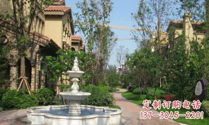 信阳小区景观大理石喷泉石雕 (5)