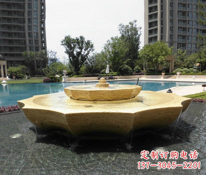 信阳小区景观大理石喷泉石雕 (6)