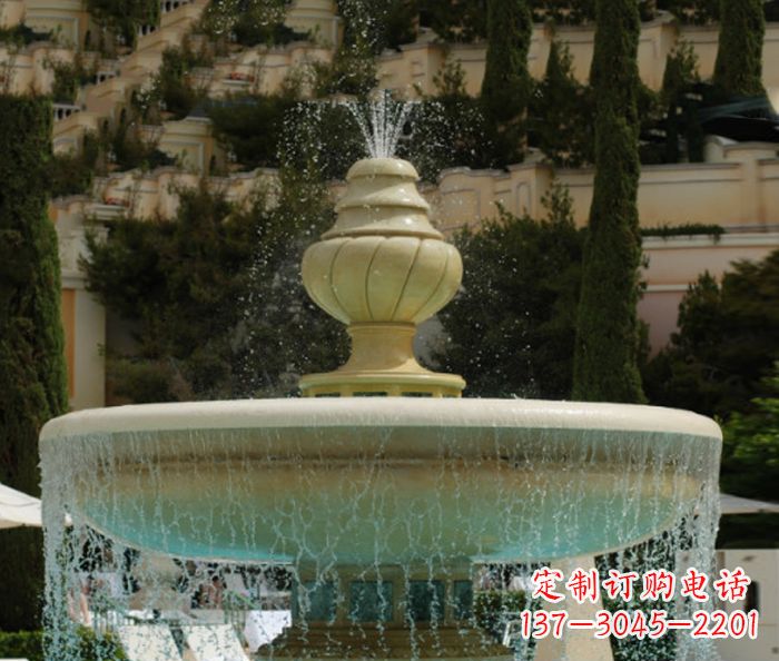 信阳小区景观多层喷泉石雕_2
