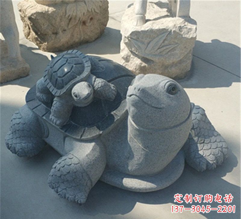 信阳小区母子乌龟石雕