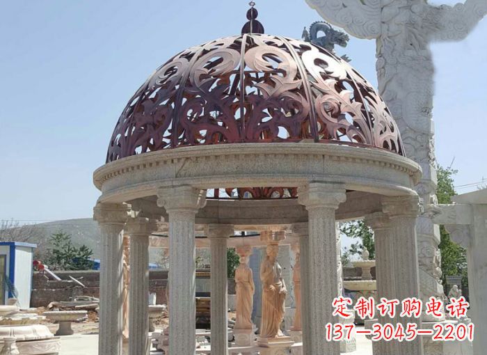 信阳小区欧式圆顶凉亭石雕 (3)