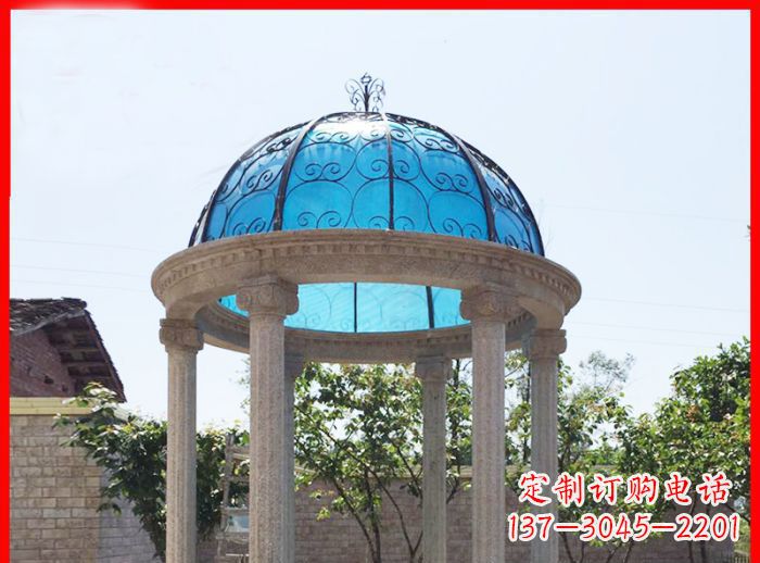 信阳小区欧式圆顶凉亭石雕_2