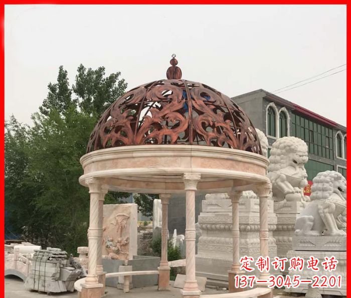 信阳小区欧式圆顶凉亭石雕_1