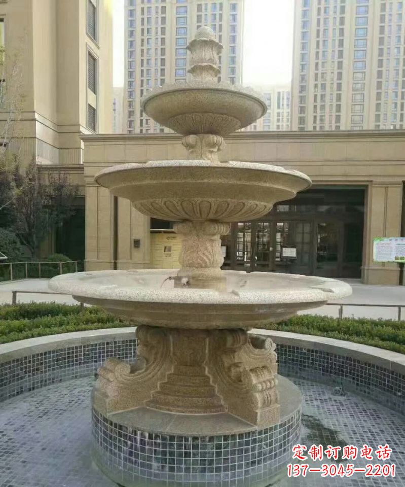 信阳小区喷泉石雕 (2)