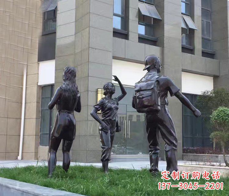 信阳小区铜雕美女人物雕塑
