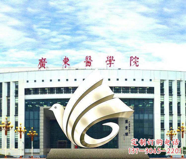 信阳校园不锈钢抽象和平鸽雕塑