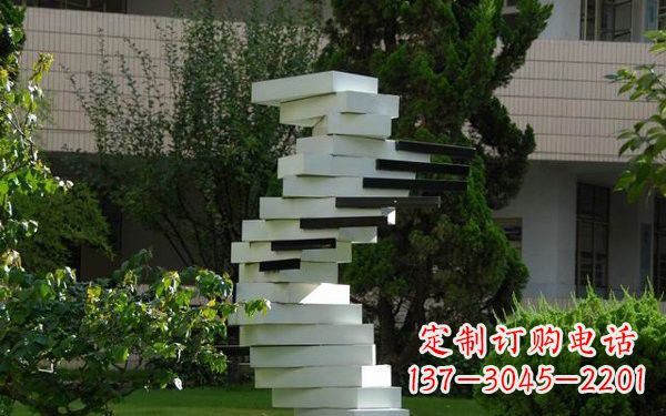 信阳校园不锈钢书本雕塑222