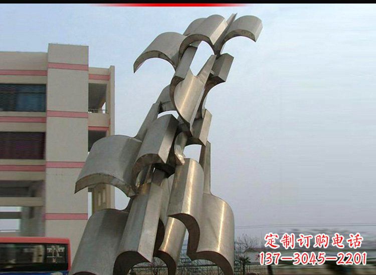 信阳校园不锈钢书本景观雕塑
