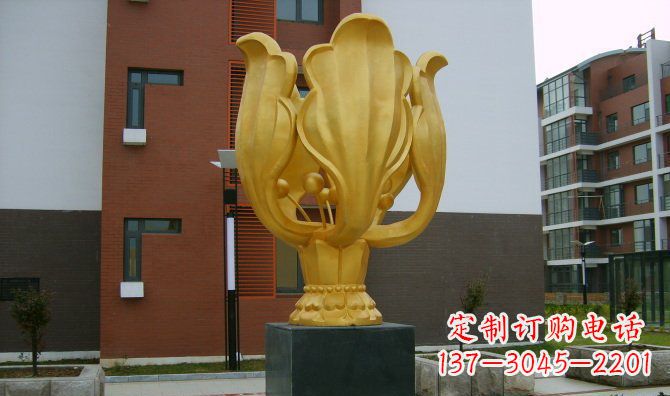 信阳校园不锈钢紫荆花雕塑