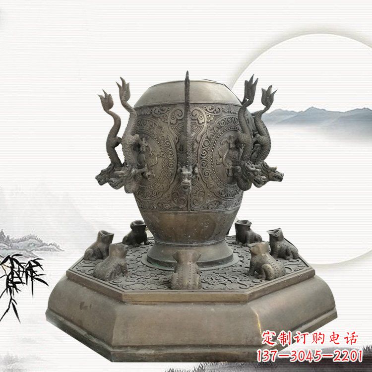 信阳校园地动仪铜雕