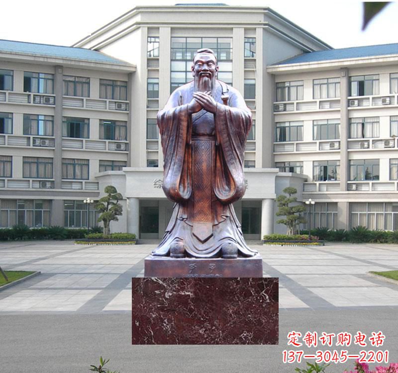 信阳校园雕塑孔子 (2)