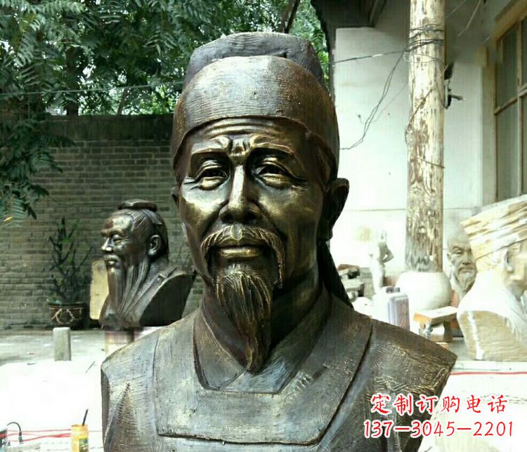 信阳校园杜甫胸像铜雕
