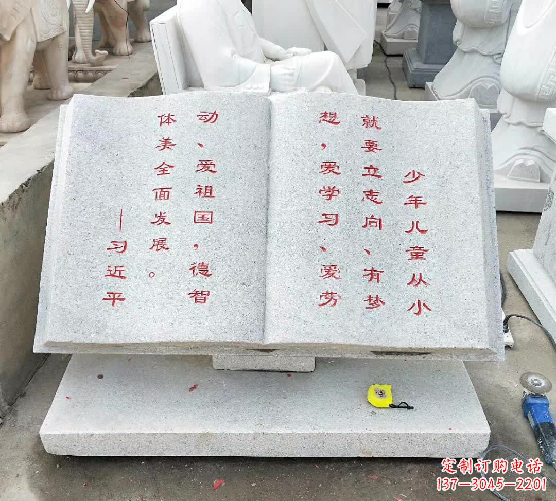 信阳校园广场书籍石雕