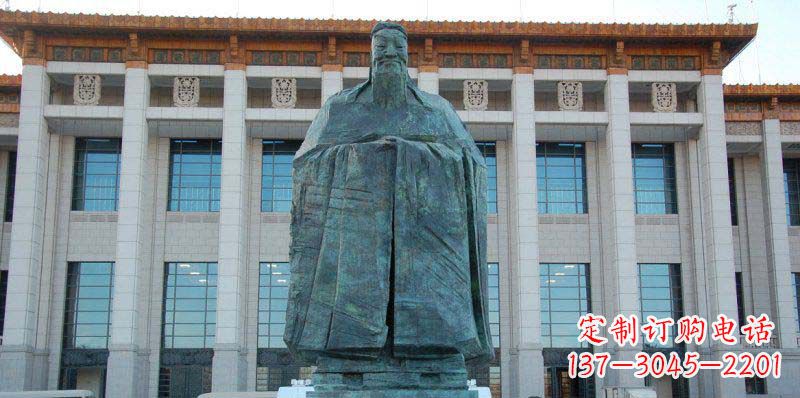 信阳校园孔子景观铜雕