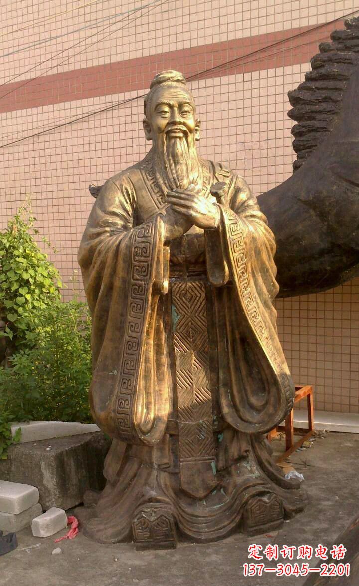 信阳校园孔子像人物铜雕