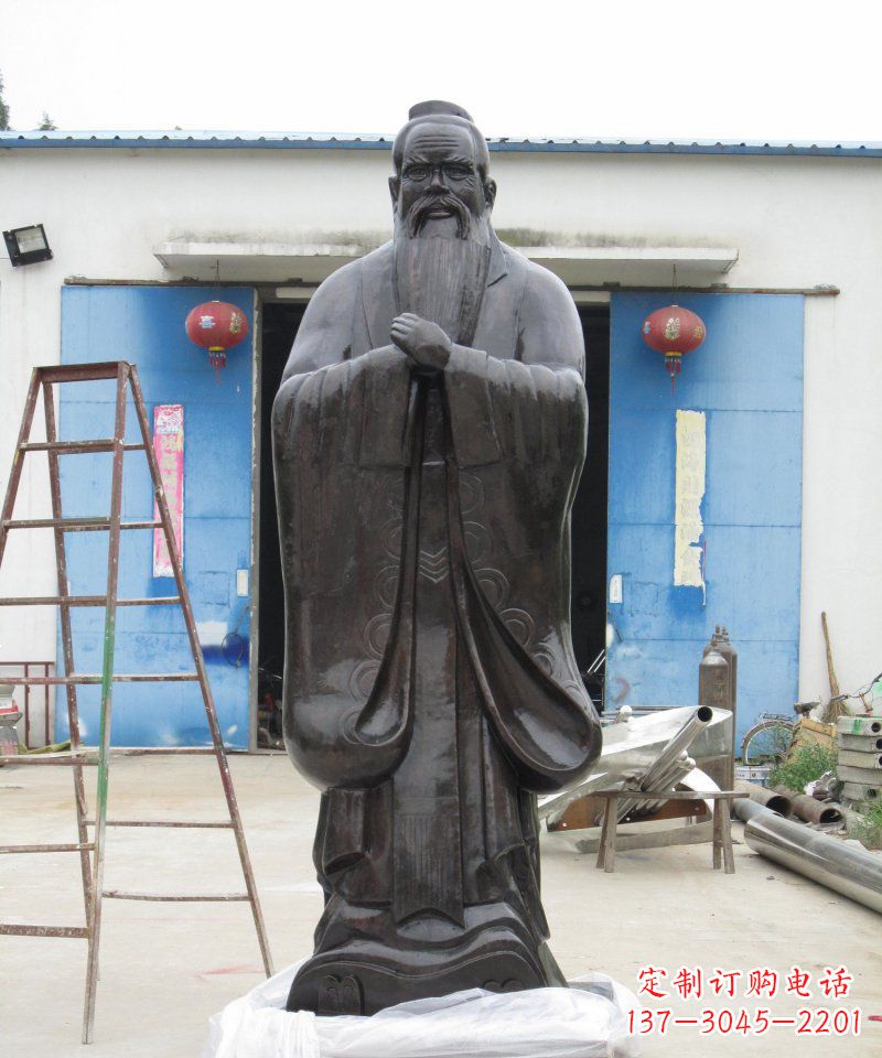 信阳校园老子古代名人铜雕