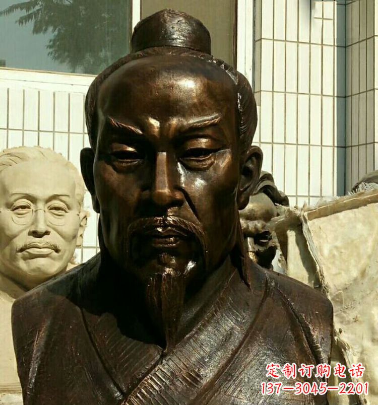 信阳校园孟子胸像铜雕