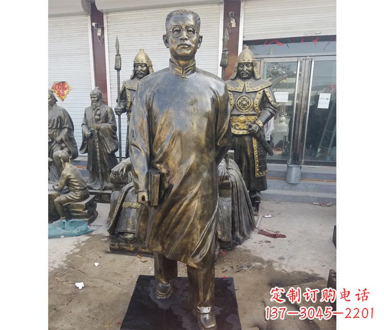 信阳校园名人立式陶行知铜雕