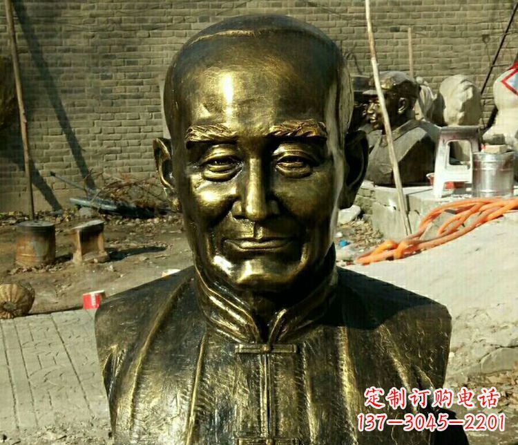 信阳校园名人叶圣陶胸像铜雕
