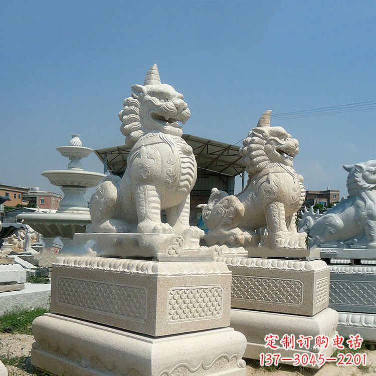 信阳獬豸 石雕 独角兽-法院大门神兽雕塑