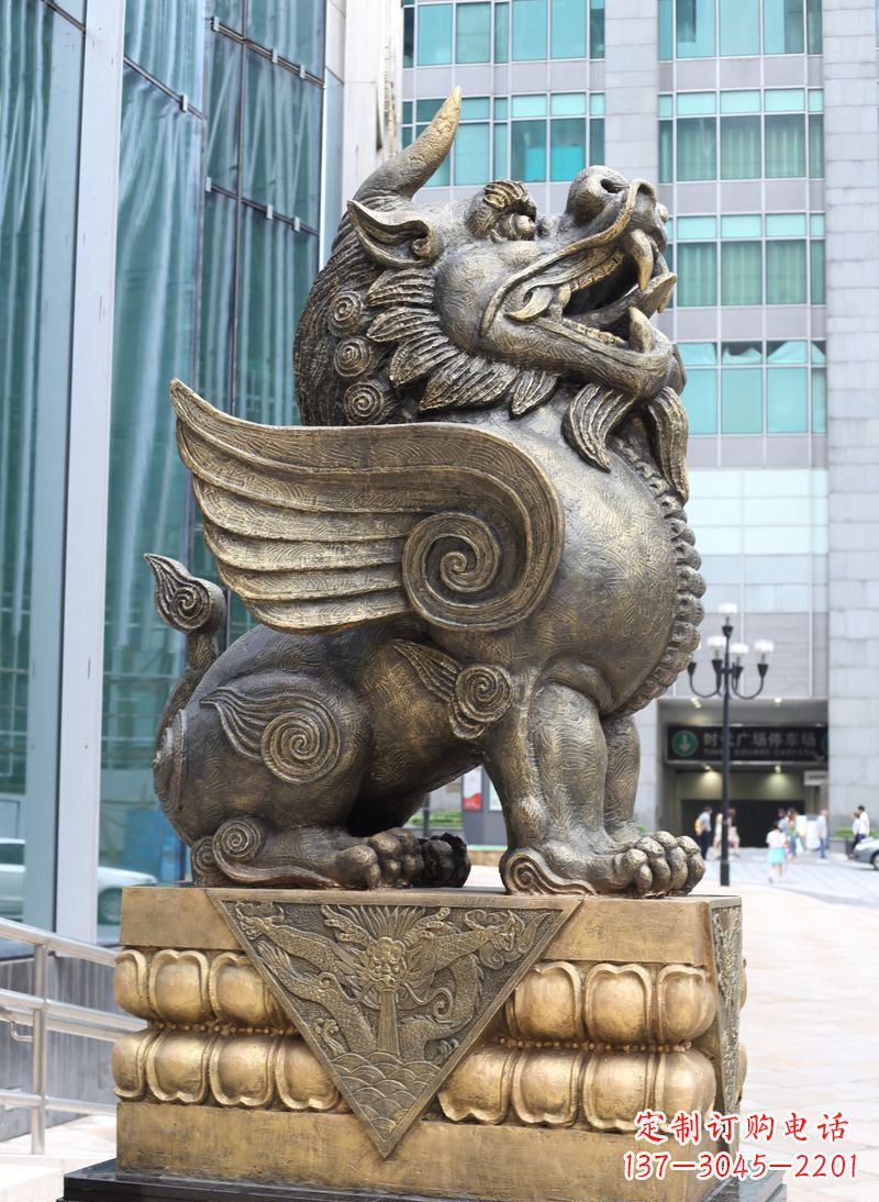 信阳獬豸法院独角兽铜雕