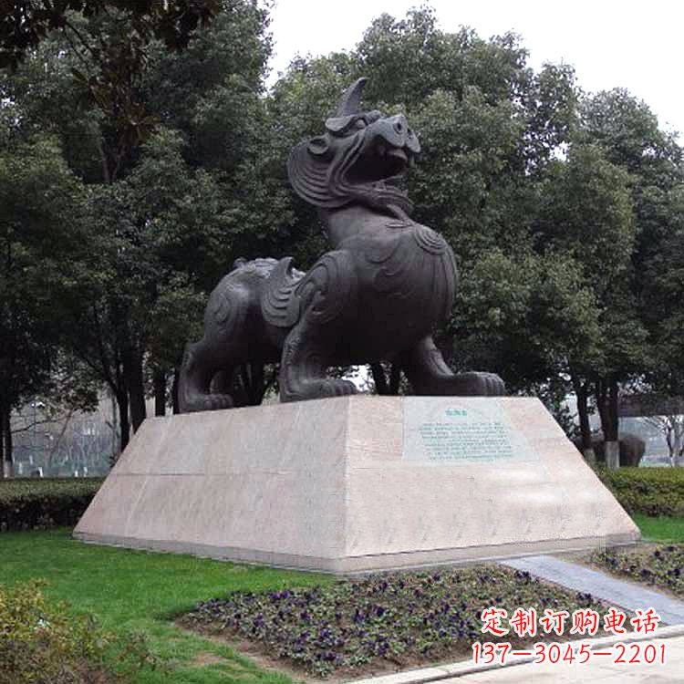 信阳獬豸神兽雕塑-公园上古神兽景观雕塑