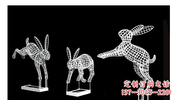 信阳休闲不锈钢镂空兔子雕塑