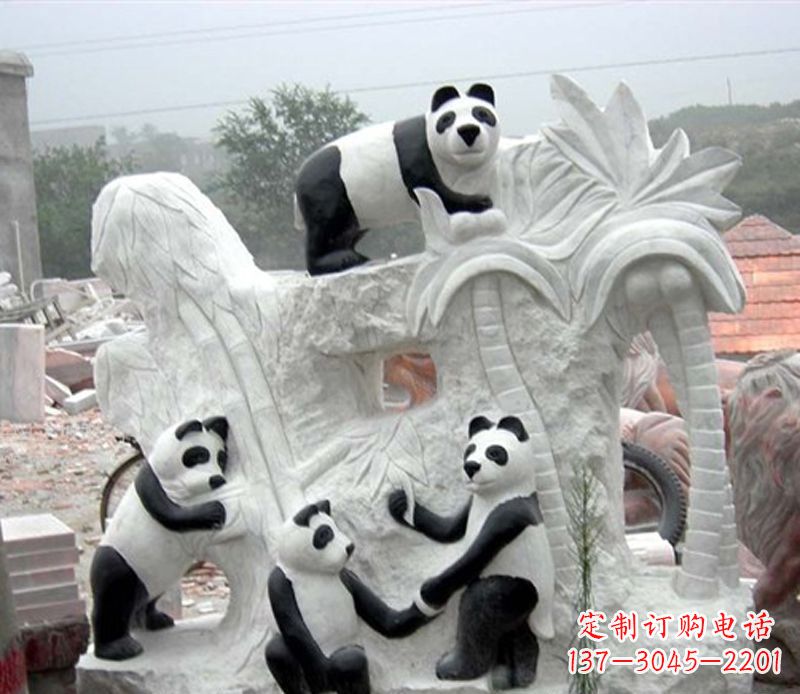 信阳熊猫动物景观石雕
