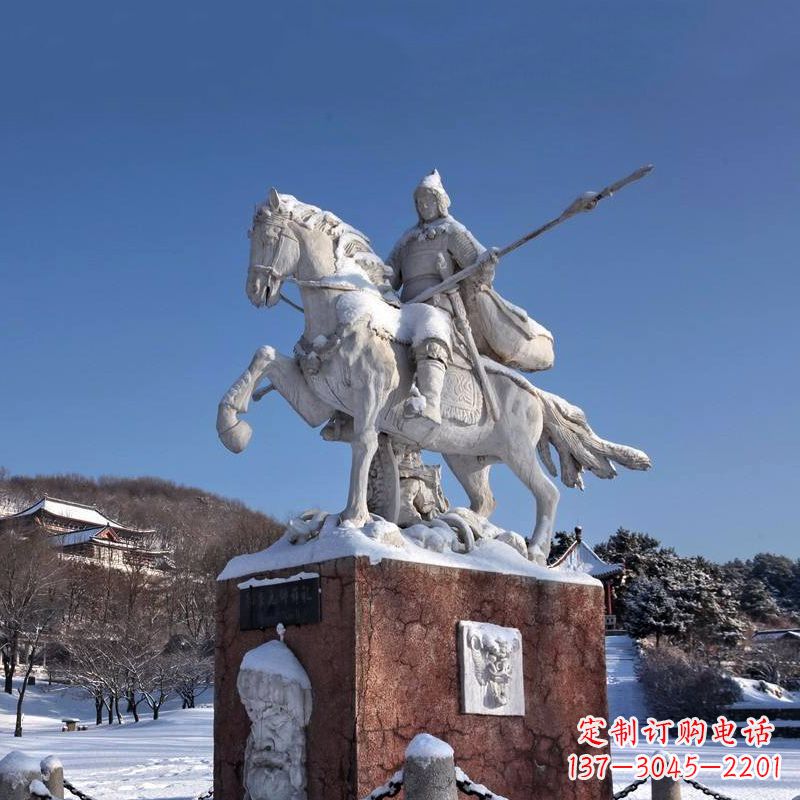 信阳薛仁贵骑马雕像-中国历史名人唐朝名将景区景观雕塑