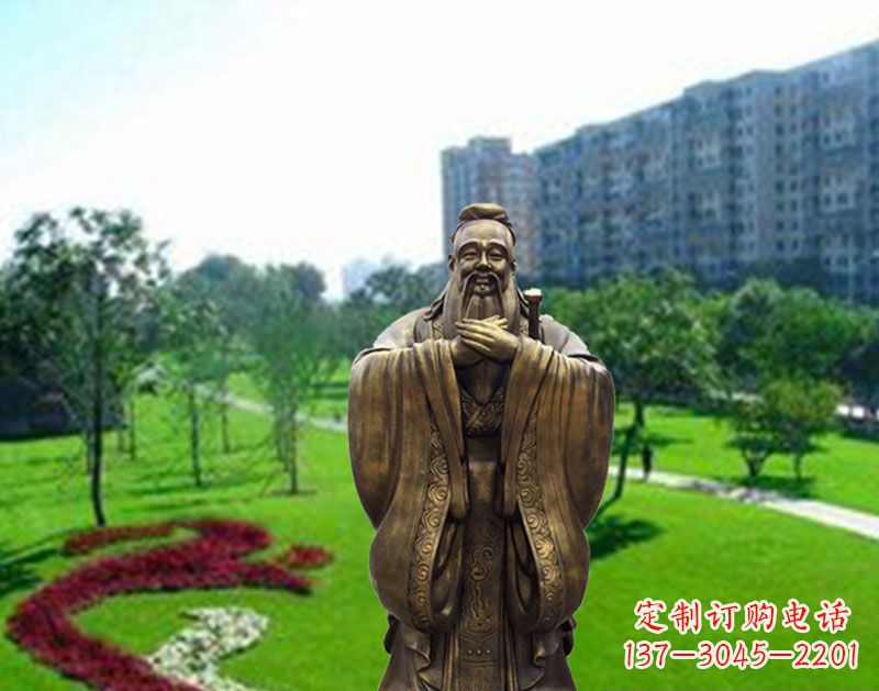 信阳学校孔子行教像铜雕