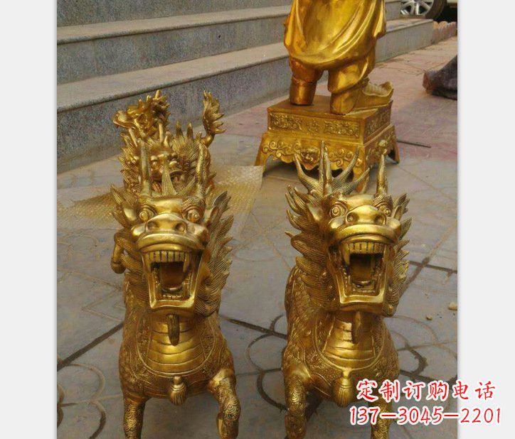 信阳银行铜雕麒麟雕塑