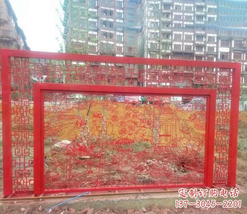 信阳迎春福字剪纸雕塑