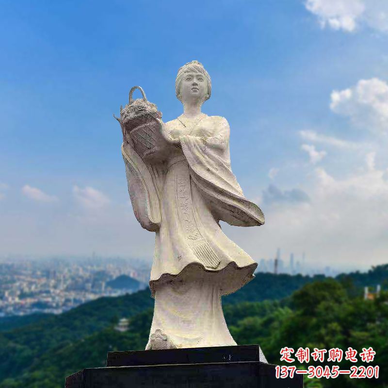 信阳虞姬景观石雕像-景区园林古代美女雕塑