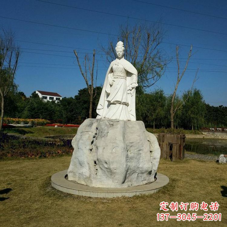 信阳虞姬石雕塑-公园历史名人楚汉时期美女雕像