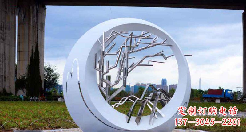 信阳园林不锈钢抽象树枝雕塑