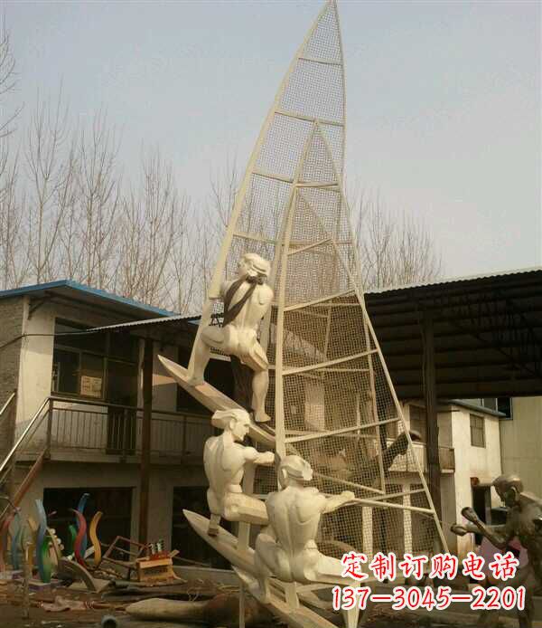 信阳园林不锈钢帆船景观雕塑
