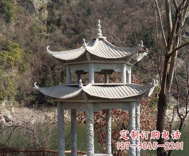 信阳园林仿古双层石雕凉亭