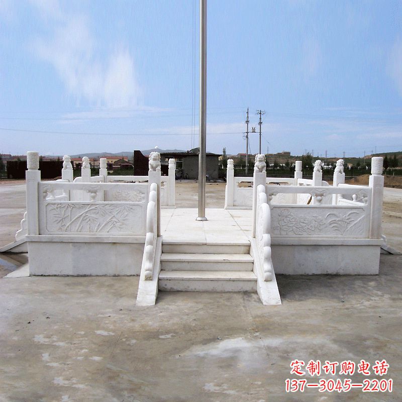 信阳园林广场升旗台汉白玉石雕国旗台